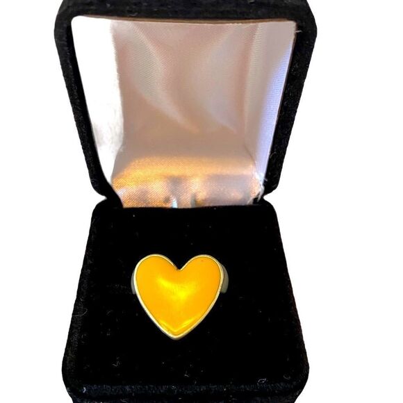 Yellow Heart 💛 Enamel Ring - Picture 1 of 4